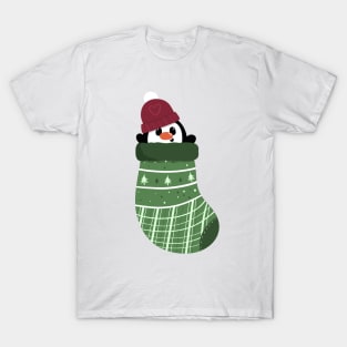Cute Penguin in a Stocking Surprise T-Shirt